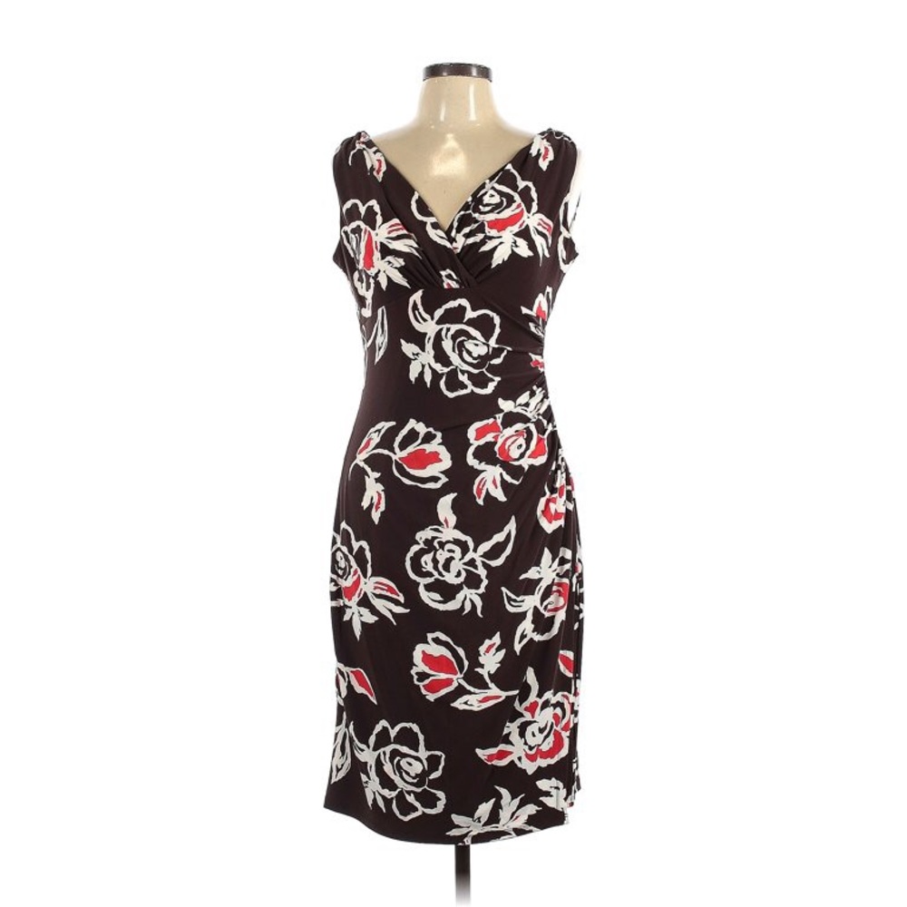 ⭐️ American Living Floral Print Sheath Dress Brown & Red Size: 12